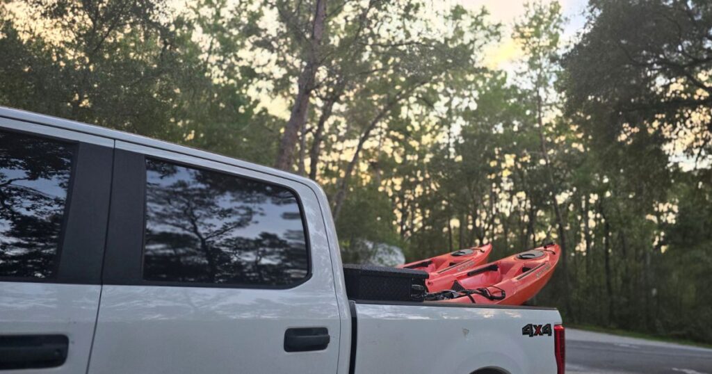 Best Florida spring kayaking TRUCK WITH KAYAKS