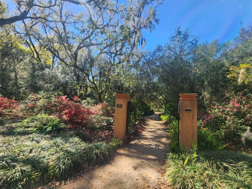 Mediterranean-style garden details at El Retiro estate inside Bok Tower Gardens