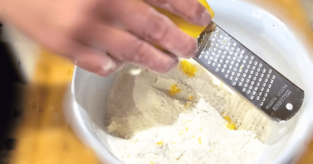 blueberry lemon pancakes lemon zesting