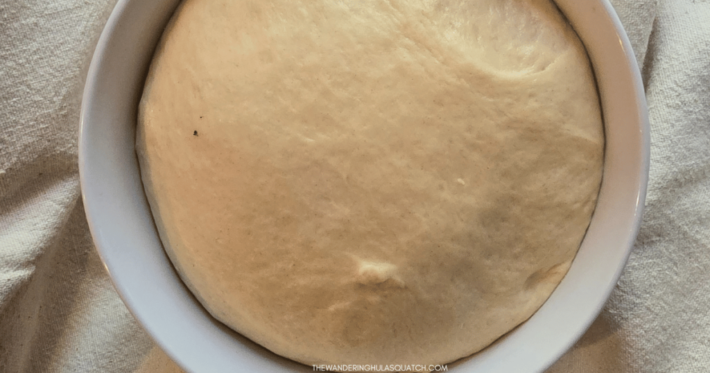 cranberry walnut artisan bread proofed in bowl