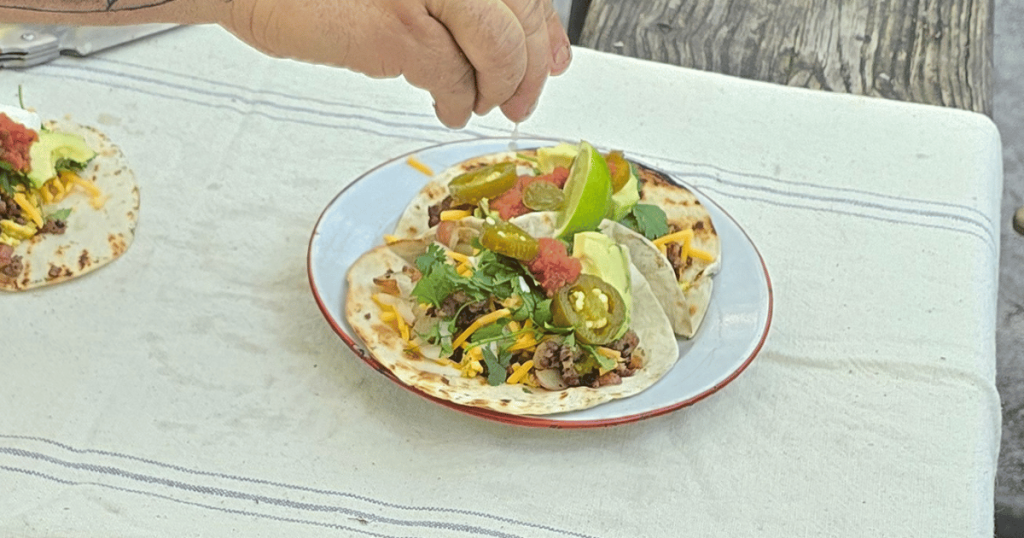easy campfire breakfast tacos your new camping recipe plate of tacos
