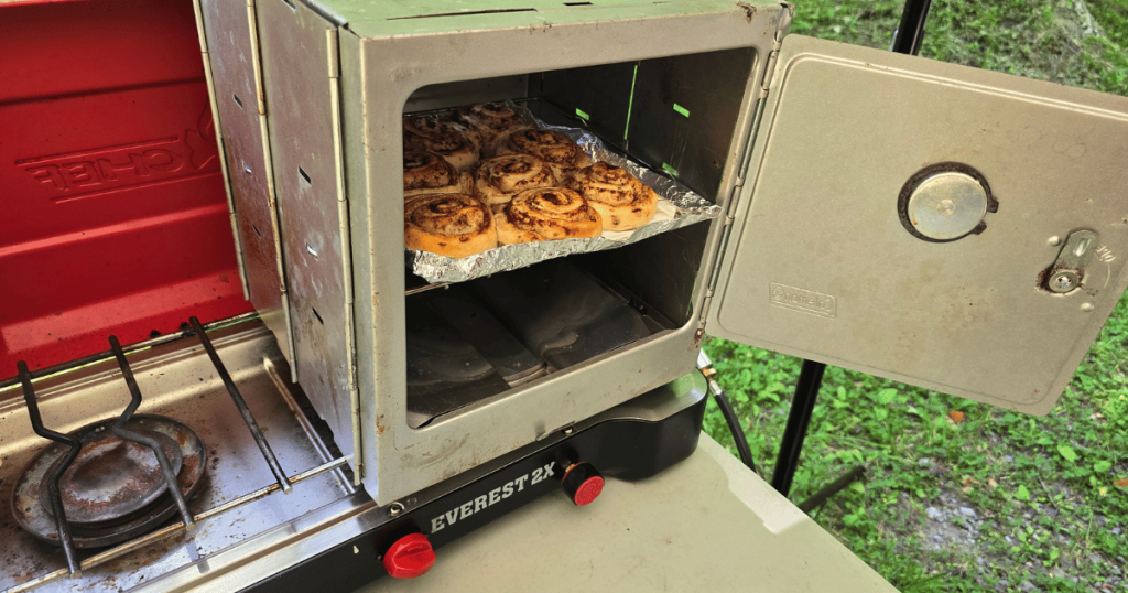 EASY CAPSULE MEALS TO MAKE CAMP COOKING A BREEZE camping oven on camp stove