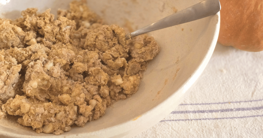 PUMPKIN WHITE CHOCOLATE SCONES WITH BOURBON MAPLE GLAZE KNEADED SCONE DOUGH