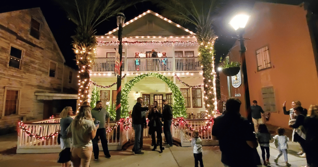 St. Augustine Nights of Lights Christmas in Florida b&b lit up for christmas