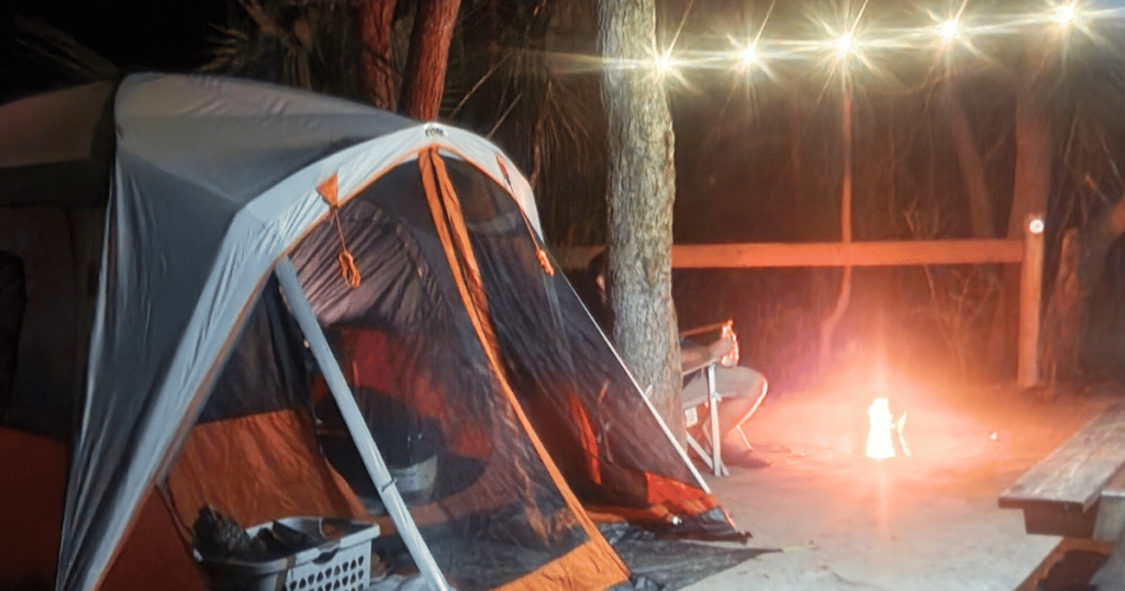 St. Augustine Nights of Lights Christmas in Florida tent with lights