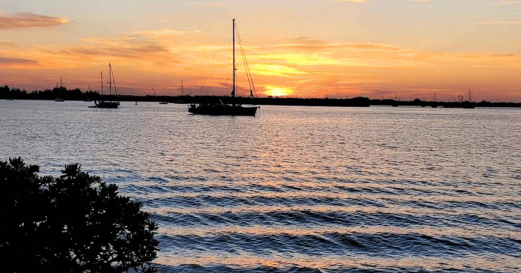 sunset in st augustine boat on the water