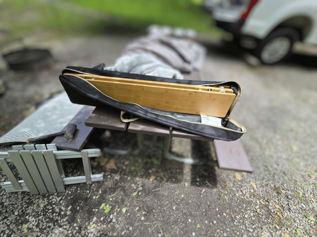 foldable table in a bag