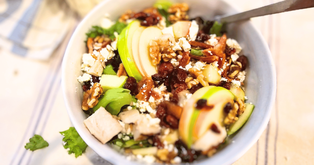 FLORIDA FALL HARVEST SALAD salad with a fork