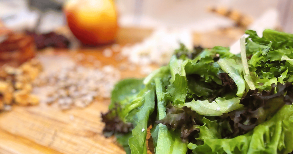 ingredients for the salad on a cutting board