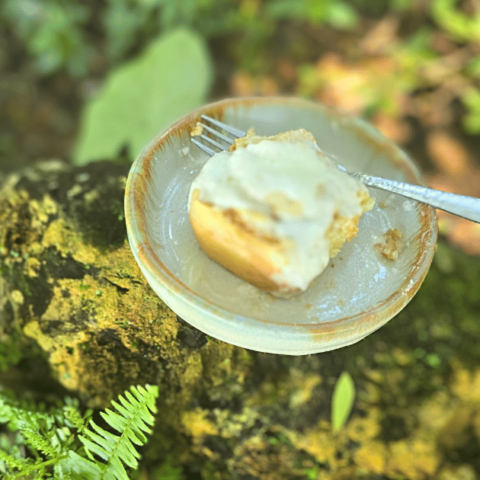 DECADENT HOMEMADE SOUR CREAM CINNAMON ROLLS RECIPE cinnamon roll at camp