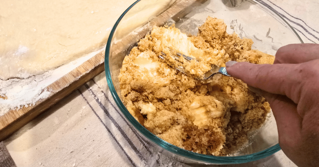brown sugar and butter paste in a glass bowl