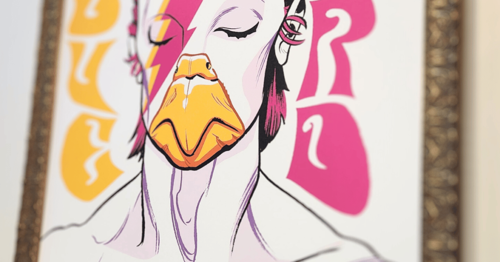 artwork of a rocking chicken