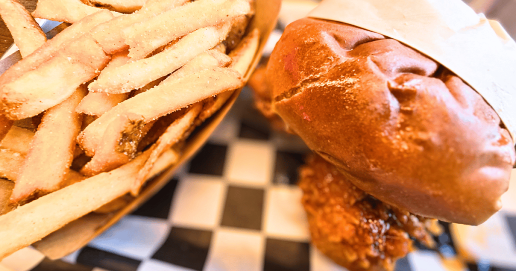 LOVEBIRD ALMOST FAMOUS CHICKEN CENTRAL FLORIDA HIDDEN GEM chicken sandwich and fries