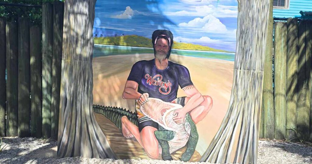 EPIC FLORIDA DAY TRIP EVERGLADES AIRBOAT RIDE AT WOOTEN'S of a man in a Wooten's stick your face through a picture.