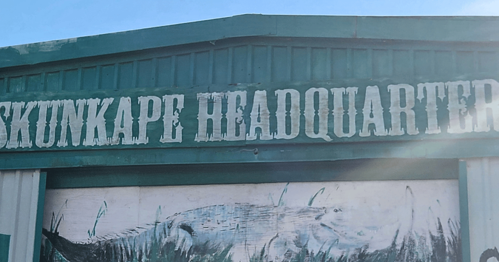 this is an image of the skunk ape headquarters in the everglades