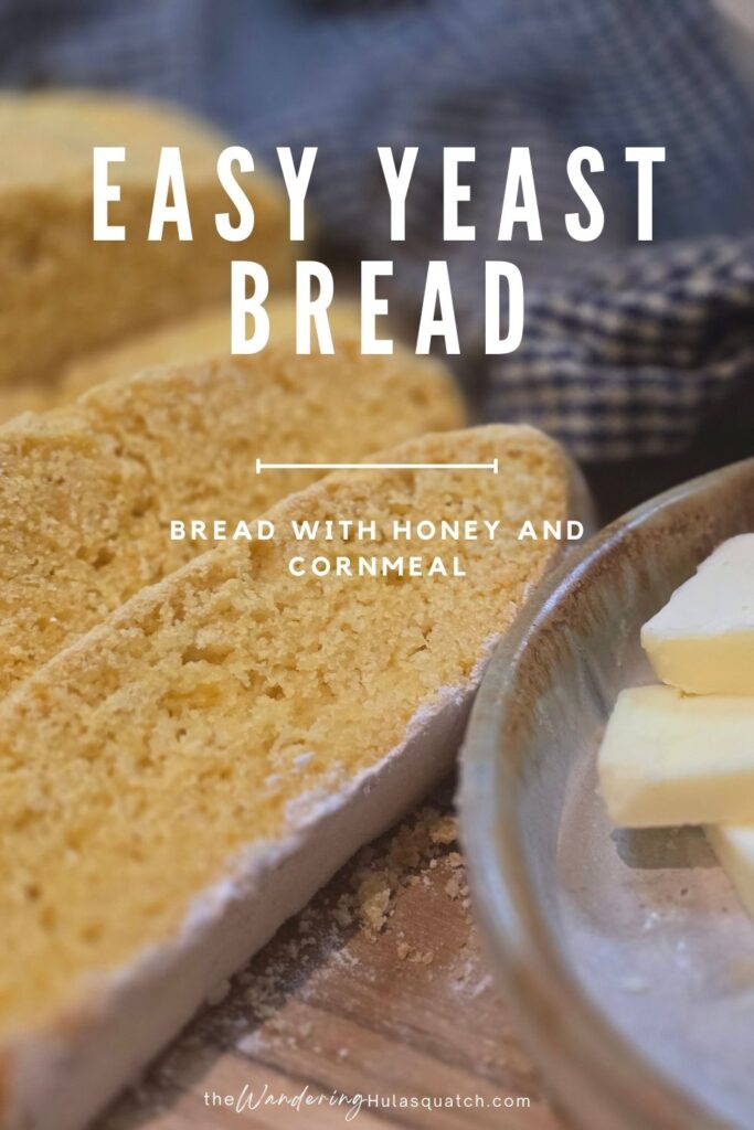 this is an image of a Pinterest pin for honey cornmeal yeast bread