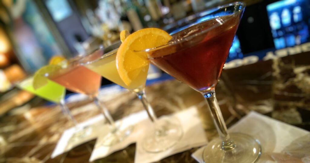 this is an image of martinis at the tini martini bar.