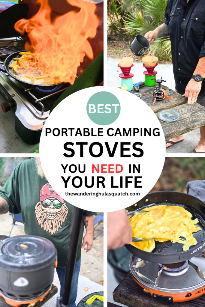 THIS IS AN IMAGE OF A PINTEREST PIN ABOUT THE BEST PORTABLE CAMPING STOVES