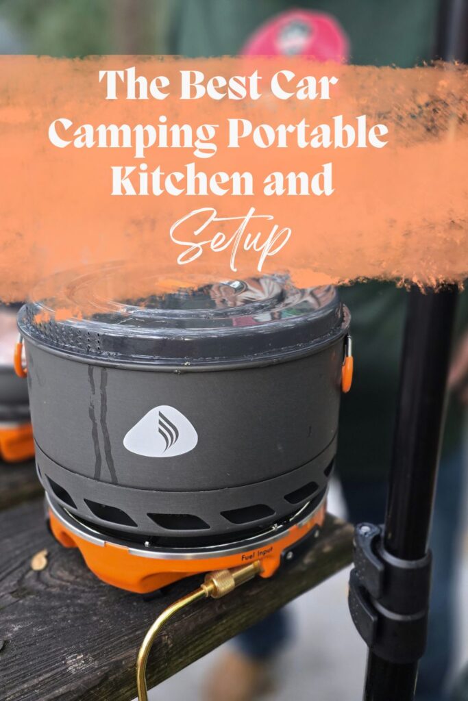 THIS IS AN IMAGE OF A PINTEREST PIN FOR THE BEST CAR CAMPING PORTABLE KITCHEN AND SETUP