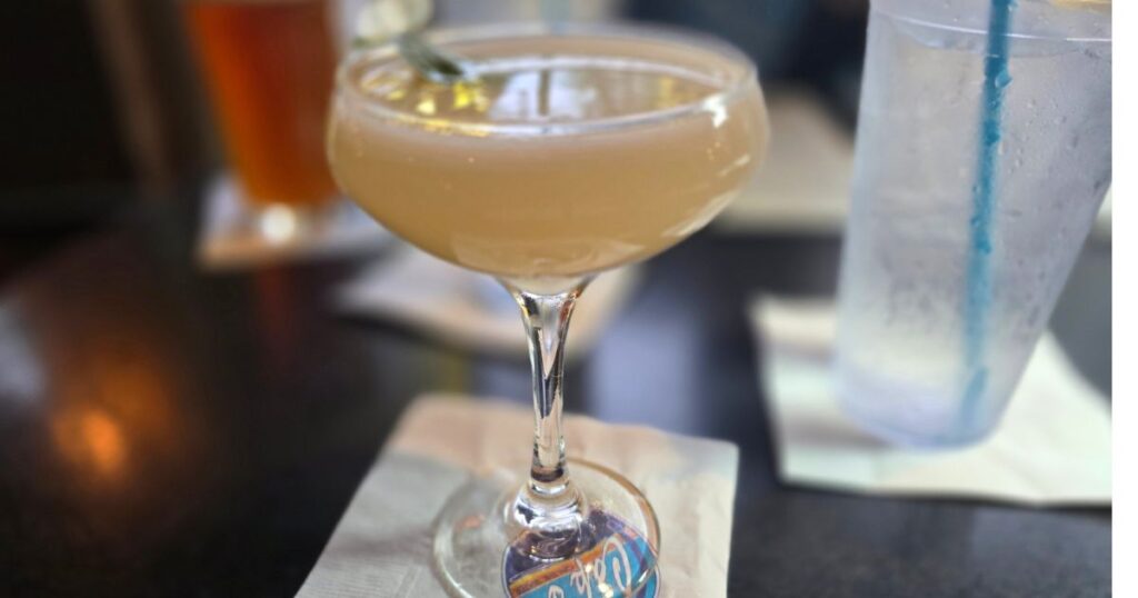 THIS IS AN IMAGE OF A CRAFT MARTINI AT CAPS ON THE WATER