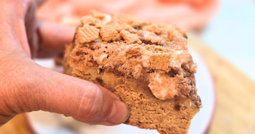 GOOEY S'MORES BAR RECIPE ACLOSEUP OF A BAR