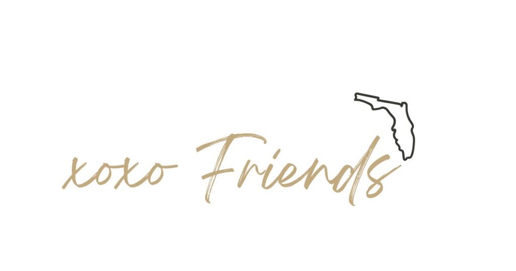 Florida and Hawaii travel blog logo featuring "xoxo Friends" text and a map outline.