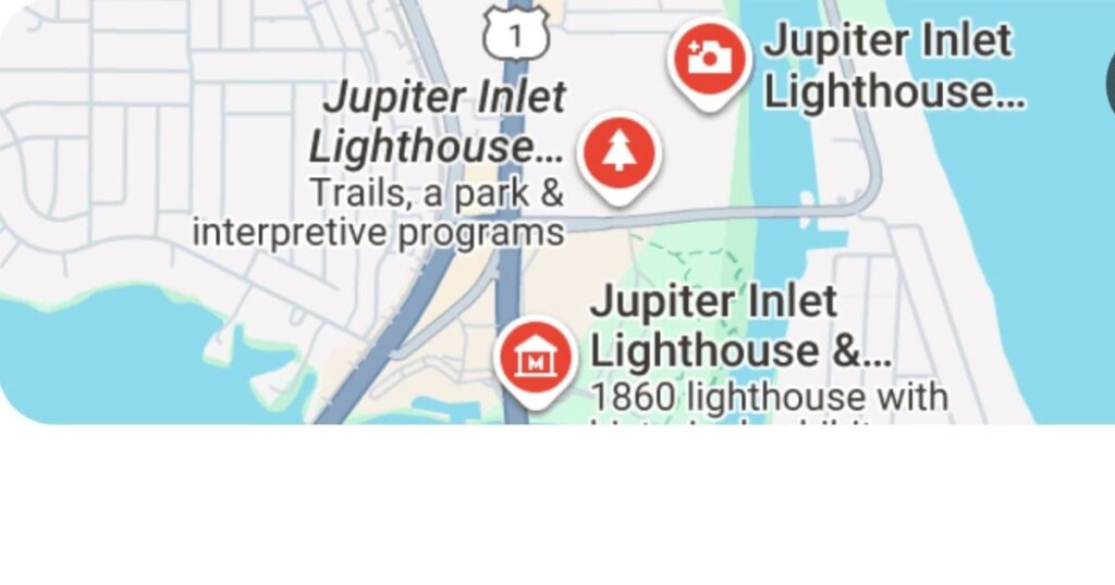 Jupiter Inlet Lighthouse directions map