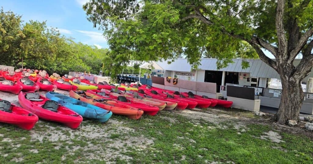 Kayak rentals at John Pennekamp Coral Reef State Park in Key Largo
